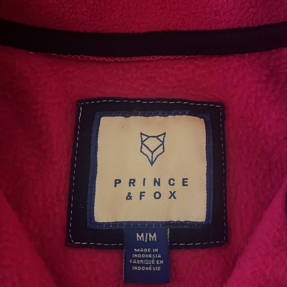 NWOT Prince and Fox 1/4 Zip Red Fleece Pullover Turtleneck Size M - Picture 6 of 9